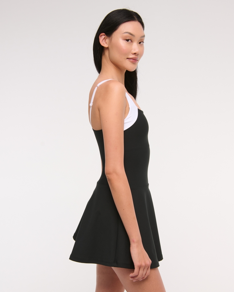 YPB sculptLUX Drop-Waist Mini Dress(black,XXS)