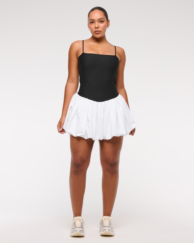 YPB sculptLUX Bubble Hem Mini Dress(black,XXS)