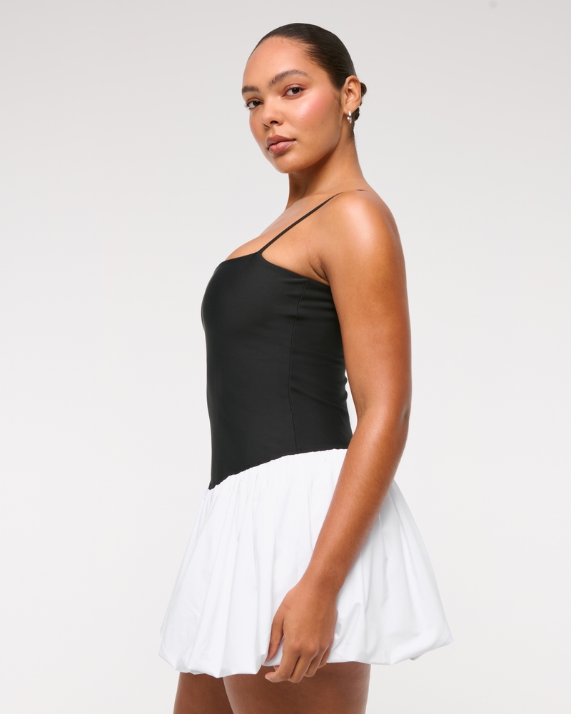 YPB sculptLUX Bubble Hem Mini Dress(black,XXS)