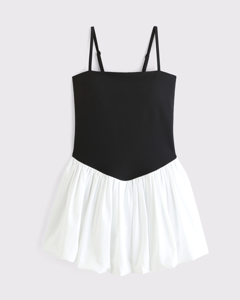 YPB sculptLUX Bubble Hem Mini Dress(black,XXS)