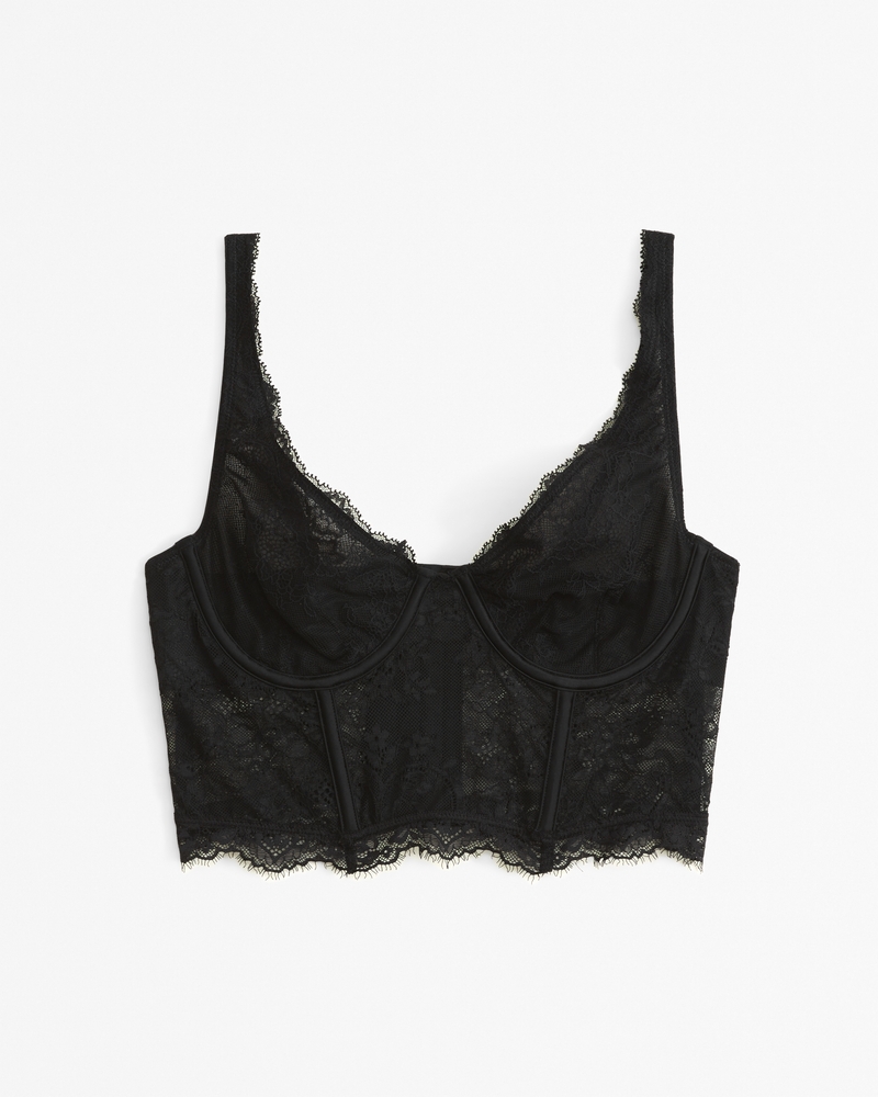 Lace Balconette Corset(black,XS)