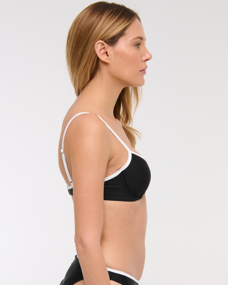 90s Clean Underwire Bikini Top(black,XXS)