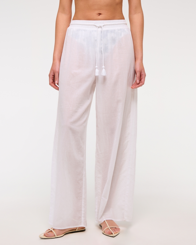Beach Coverup Pant(white,XXS)