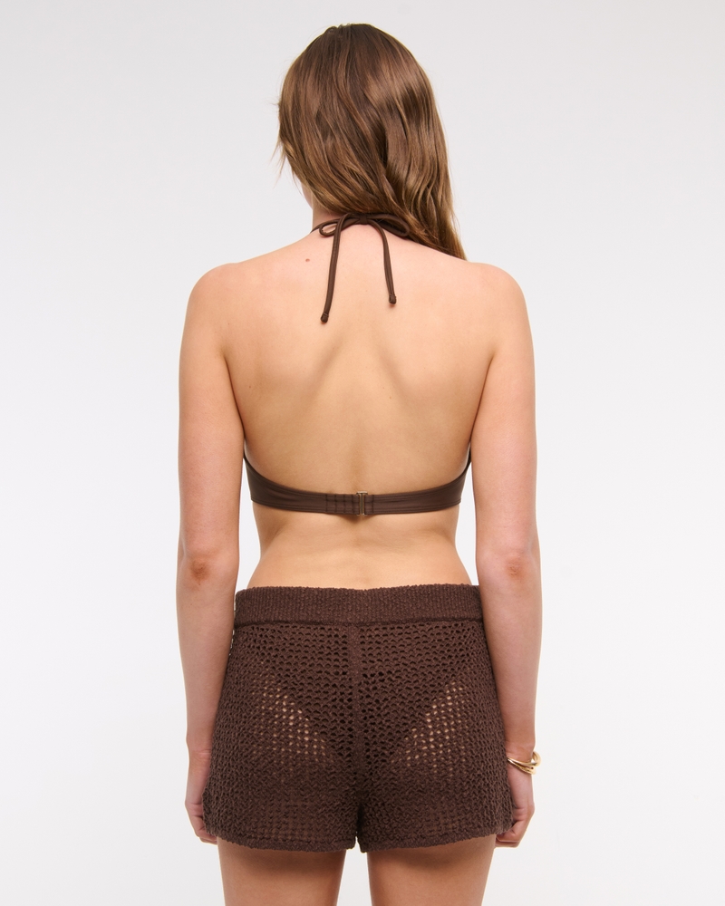 Crochet-Style Coverup Short(cocoa,XXS)