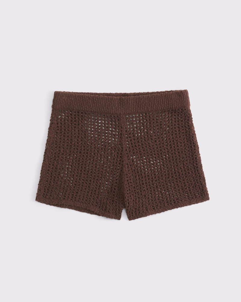 Crochet-Style Coverup Short(cocoa,XXS)
