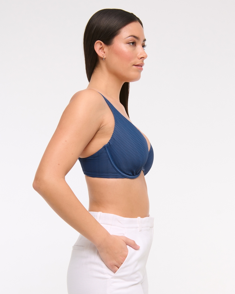 Curve Love High Apex Underwire Bikini Top(blue,XXS)