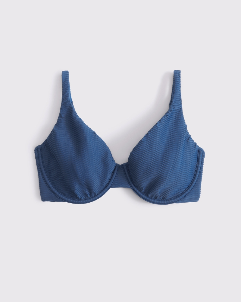 Curve Love High Apex Underwire Bikini Top(blue,XXS)
