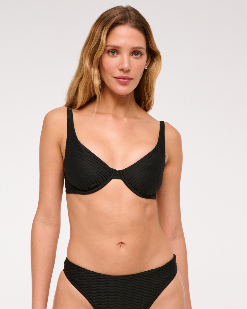 High Apex Underwire Bikini Top(black,XXS)