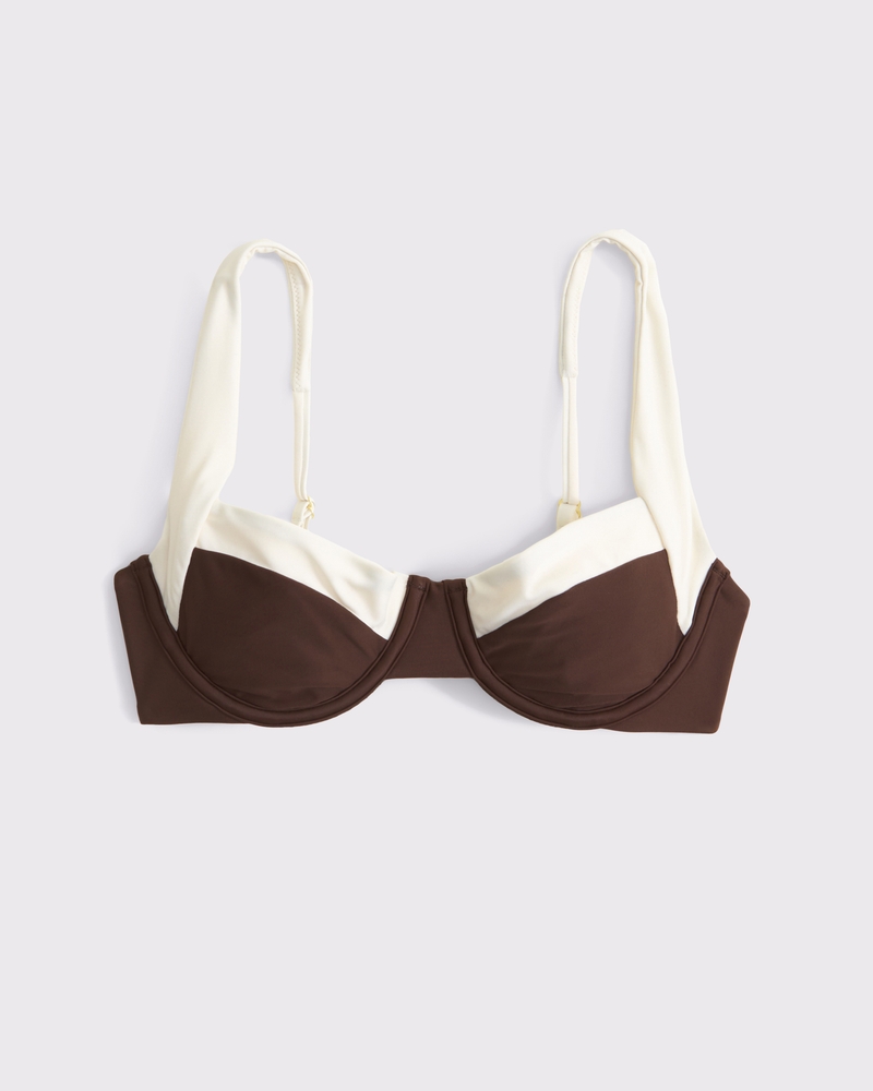 Wide Strap Underwire Bikini Top(cocoa,XXS)