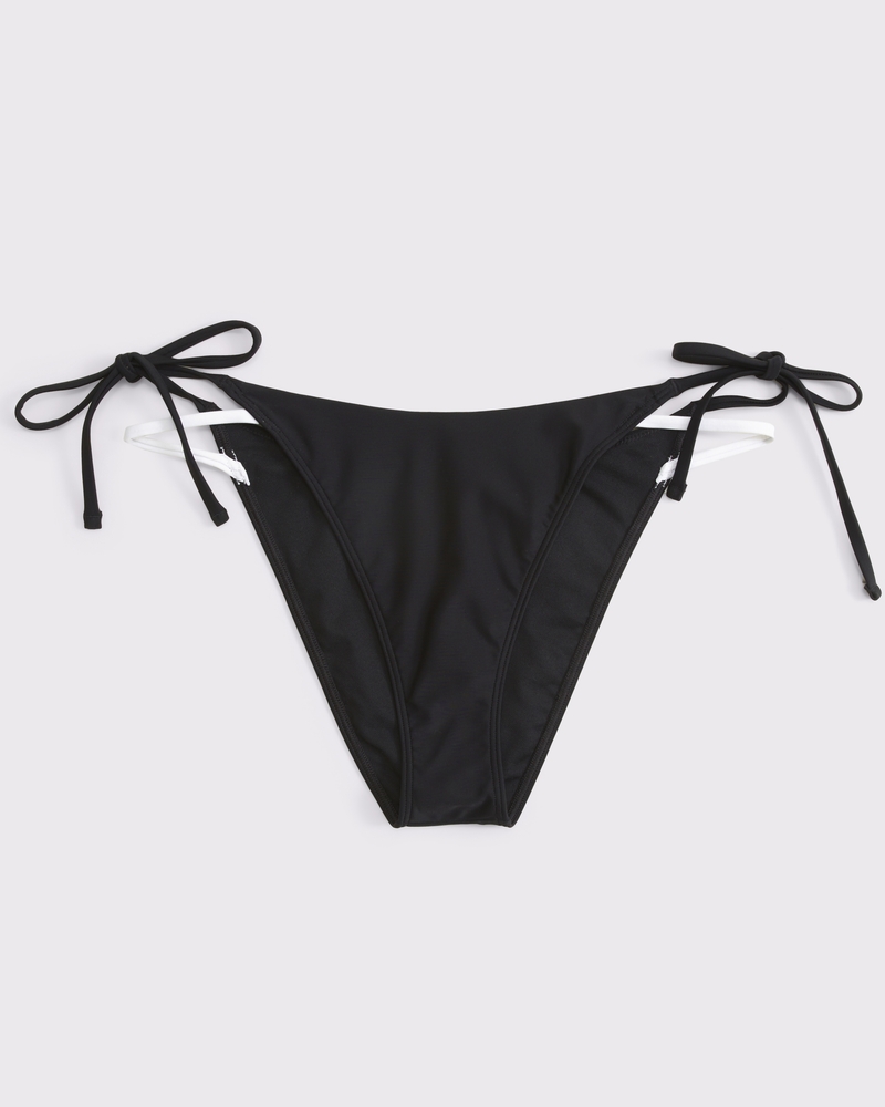 Layered Tie-Side Cheeky Bottom(black,XXS)