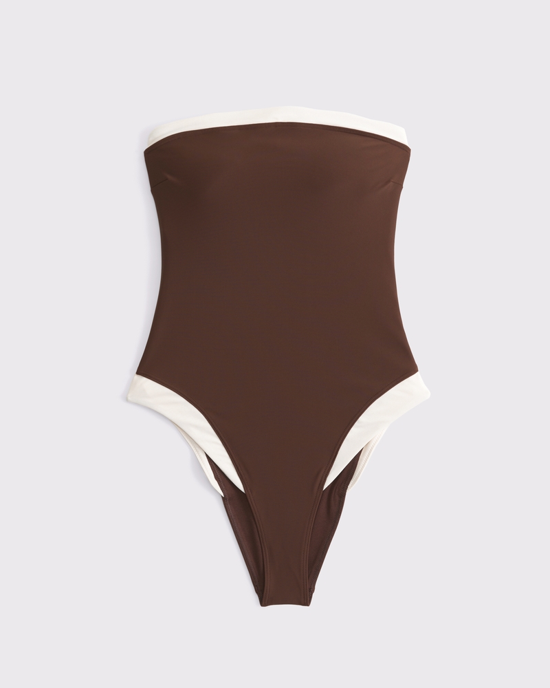Curve Love A&F Marina One-Piece Swimsuit(chestnut,XXS)