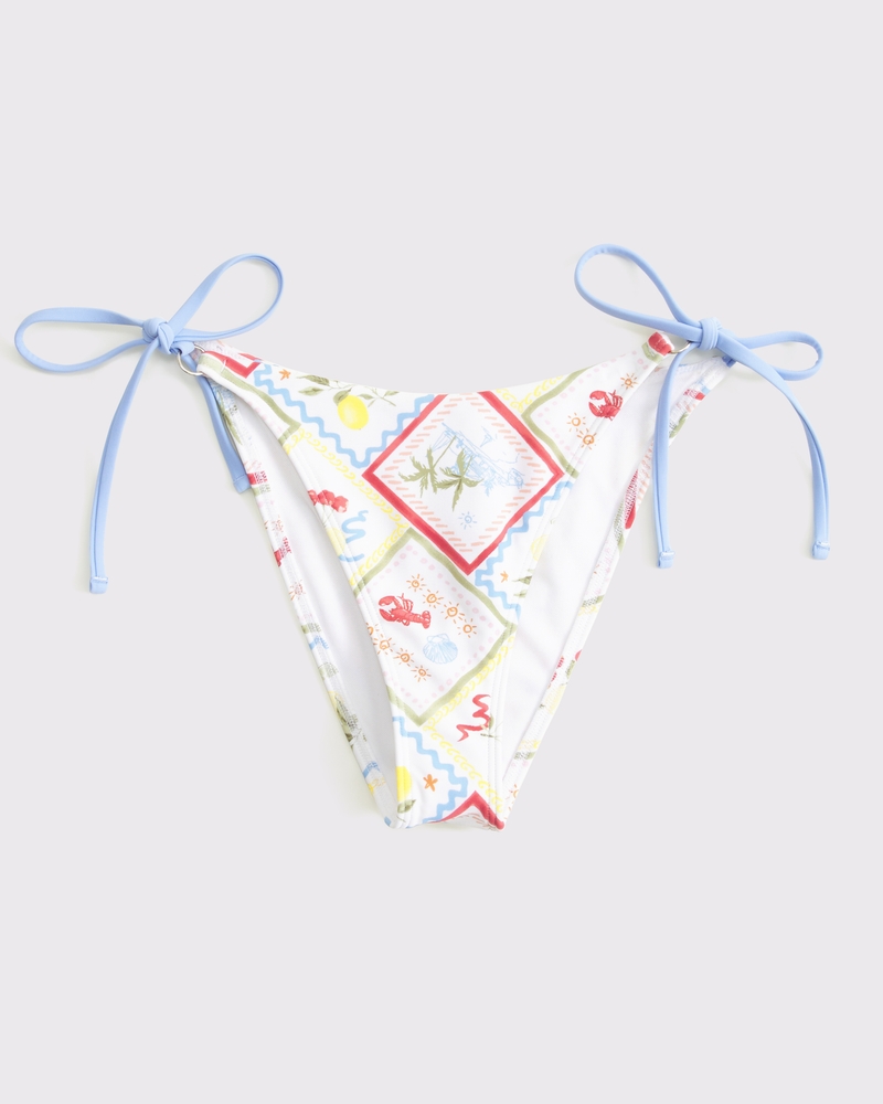 Low Rise Tie-Side Cheeky Bottom(tile print,XXS)