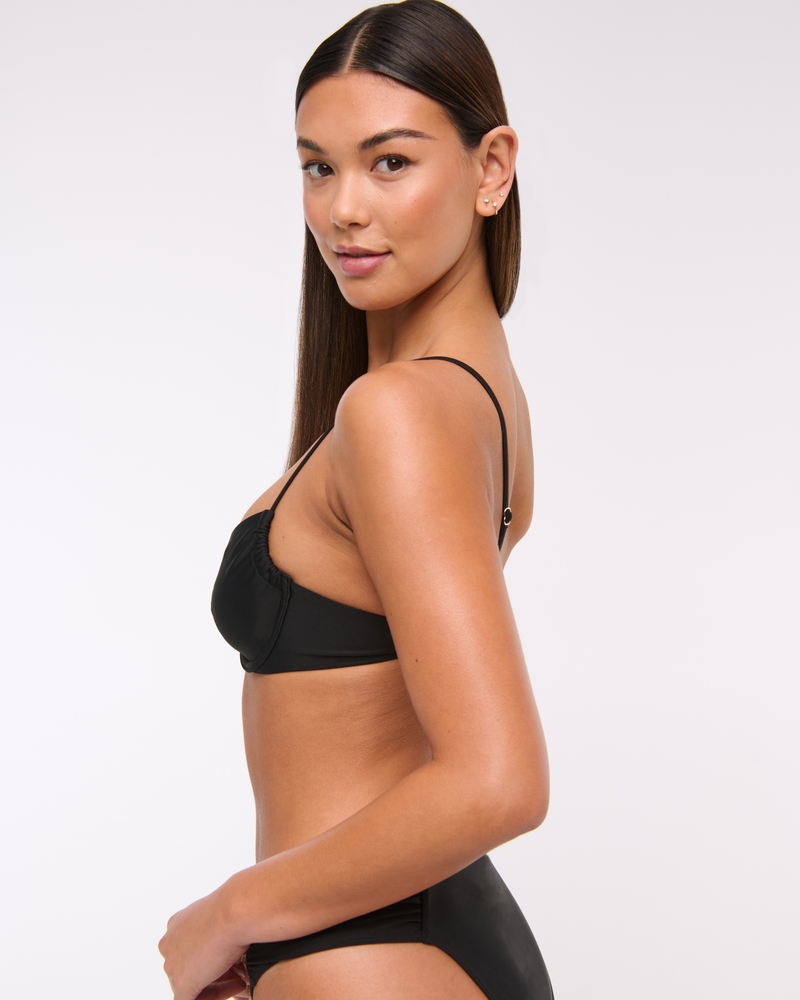 Ruched Underwire Bikini Top(black,XXS)