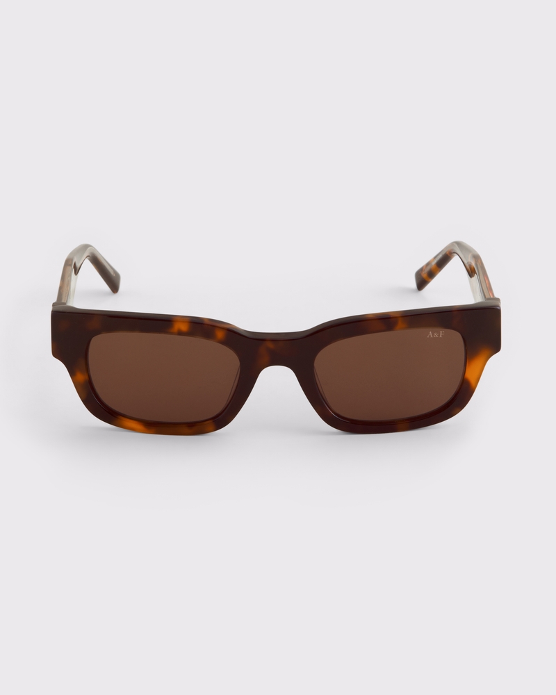 Square Sunglasses(tortoise shell frame & brown lens,ONE SIZE)