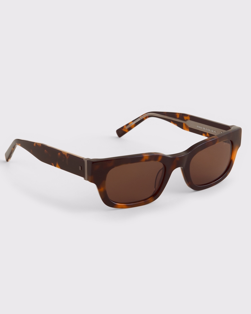 Square Sunglasses(tortoise shell frame & brown lens,ONE SIZE)