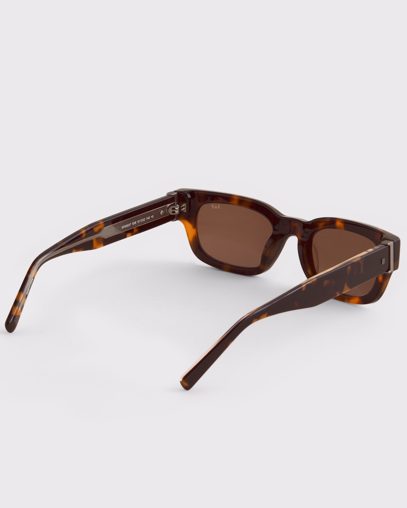 Square Sunglasses(tortoise shell frame & brown lens,ONE SIZE)