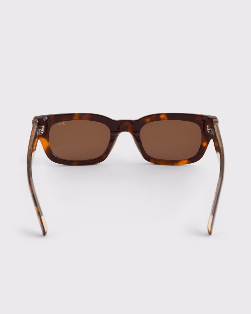 Square Sunglasses(tortoise shell frame & brown lens,ONE SIZE)