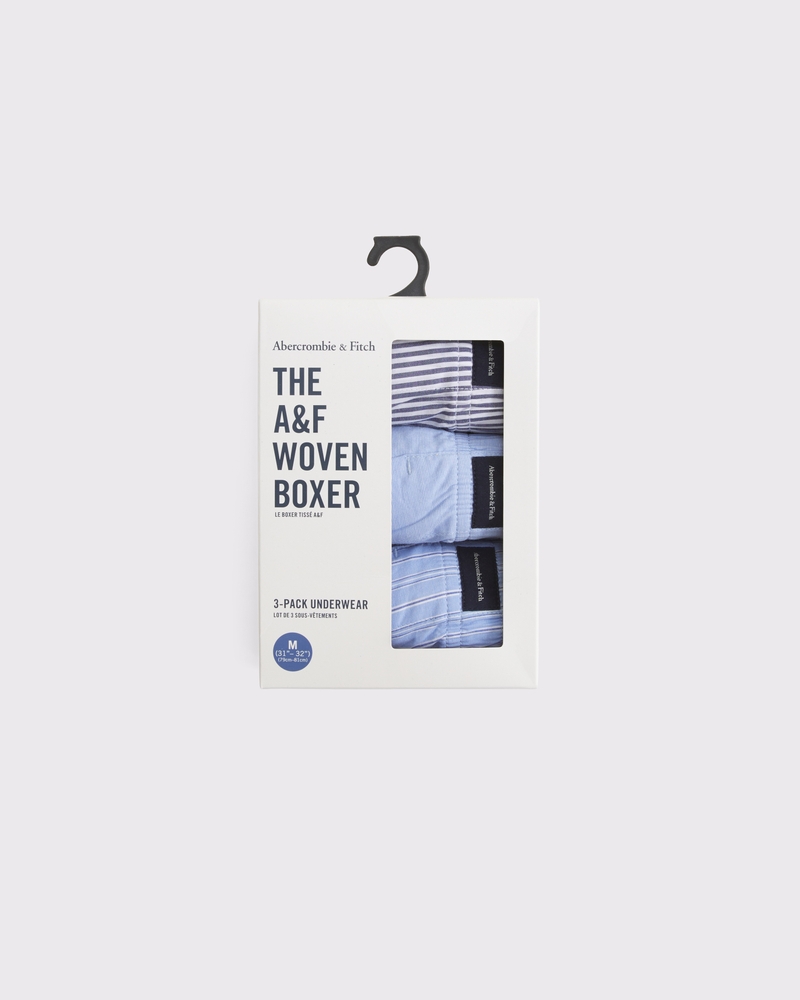 3-Pack Woven Logo Boxers(blue multipack,XS)