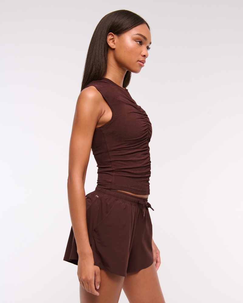 YPB Featherweight Ruched Tank(cocoa,XXS)