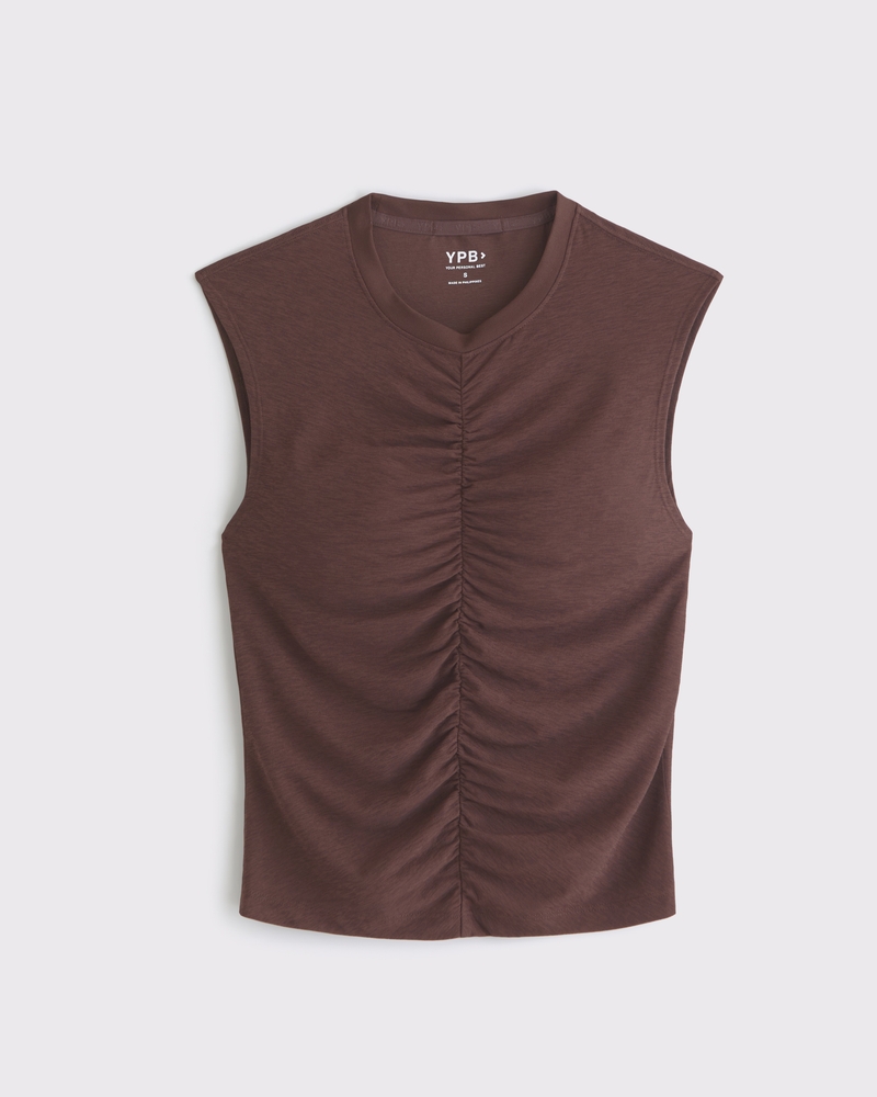 YPB Featherweight Ruched Tank(cocoa,XXS)
