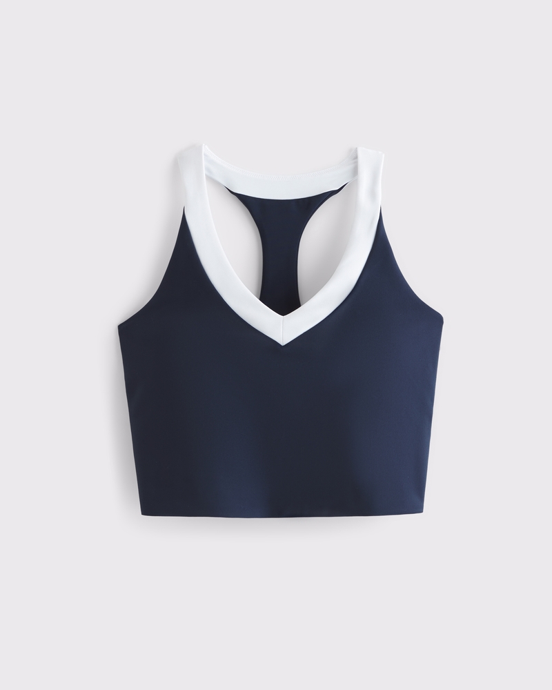 YPB sculptLUX Racerback V-Neck Tank(navy,XXS)