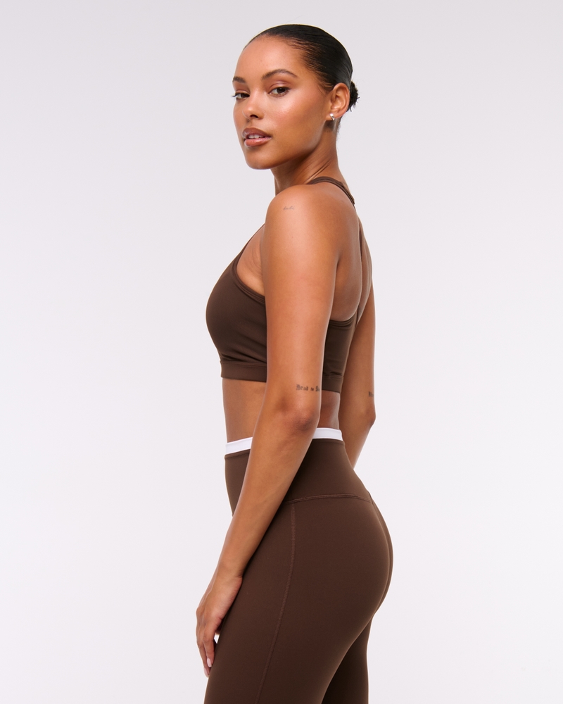 YPB studioFLEX High-Neck Mesh Sports Bra(coffee,XXS)