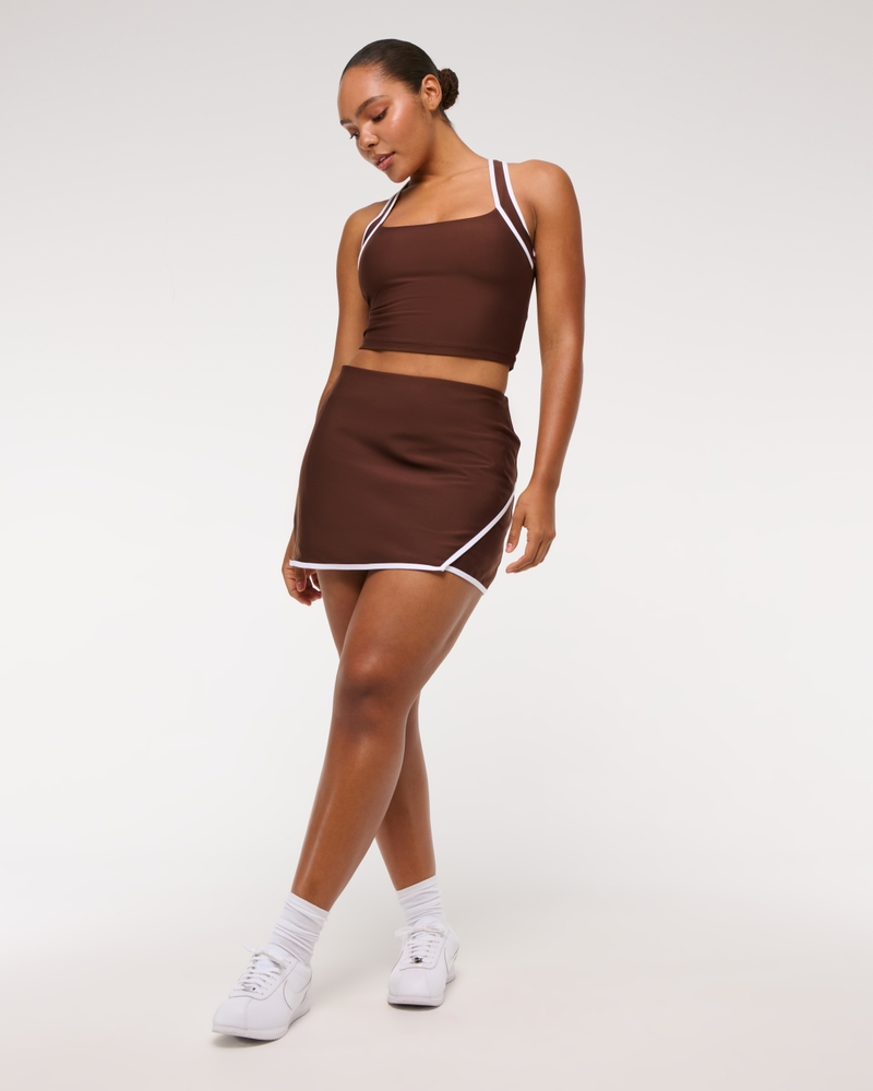 YPB sculptLUX Lined Asymmetrical Wrap Skirt(cocoa,XXS)