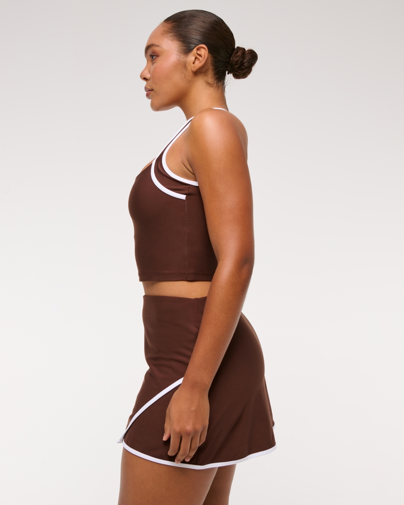 YPB sculptLUX Lined Asymmetrical Wrap Skirt(cocoa,XXS)