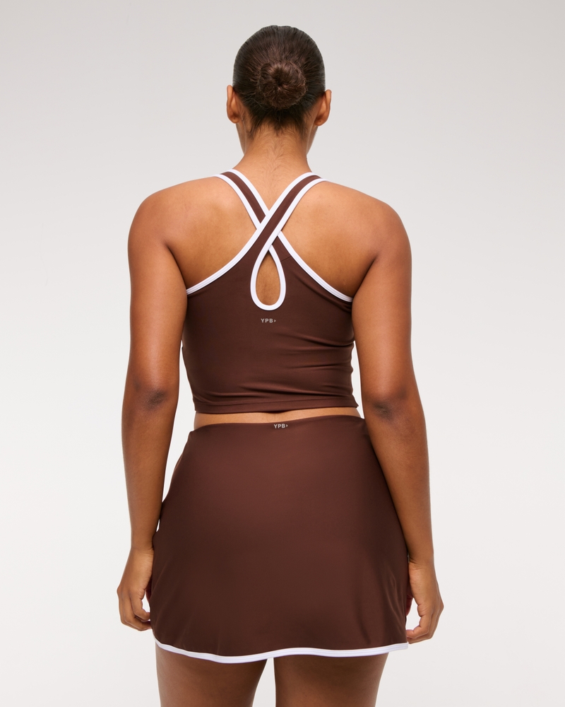 YPB sculptLUX Lined Asymmetrical Wrap Skirt(cocoa,XXS)