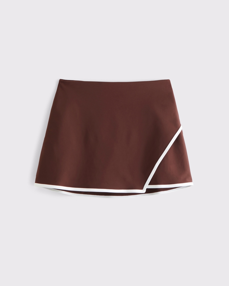 YPB sculptLUX Lined Asymmetrical Wrap Skirt(cocoa,XXS)