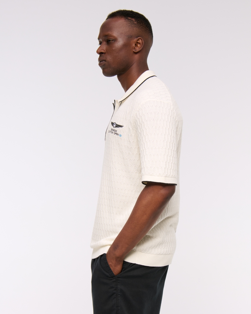 PGA Scottish Open 3-Button Sweater Polo(cream,XS)