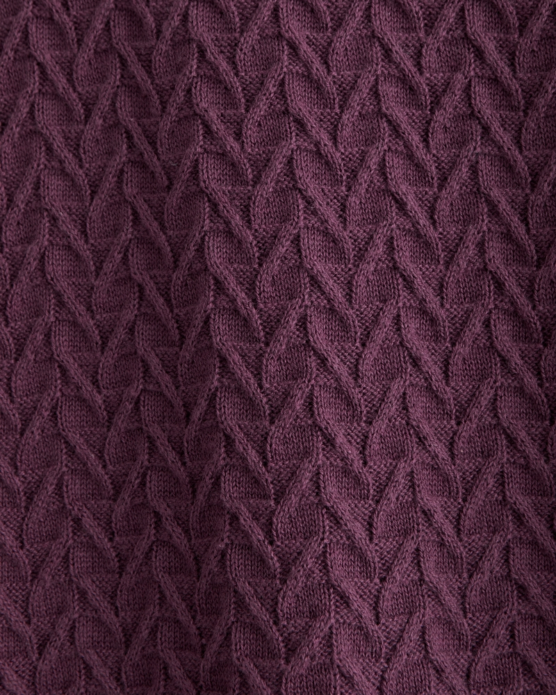 Pima Cotton Johnny Collar Sweater Polo(eggplant,XS)