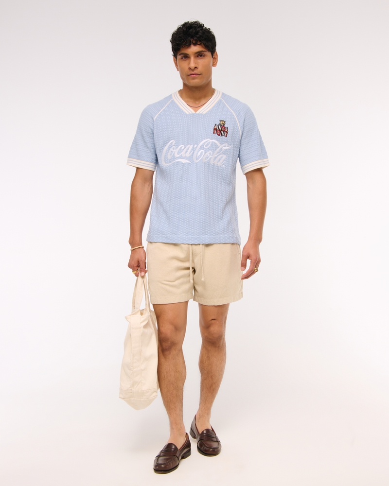 Coca-Cola Soccer Jersey-Inspired Sweater(periwinkle,XS)