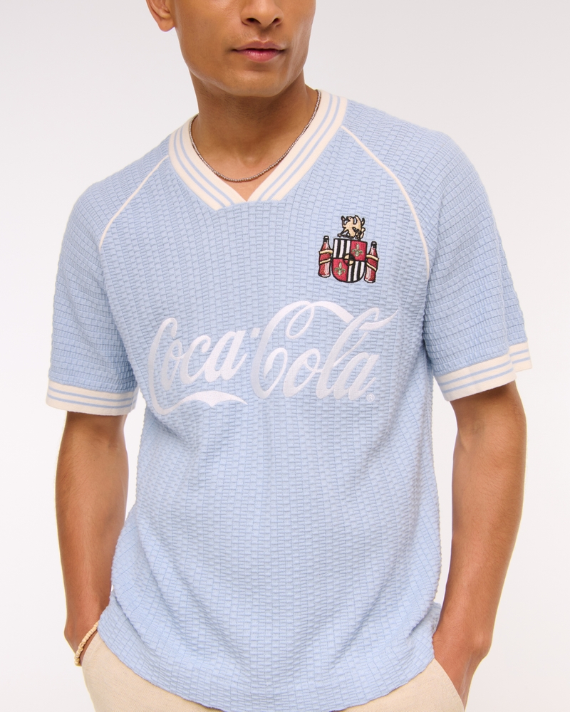 Coca-Cola Soccer Jersey-Inspired Sweater(periwinkle,XS)