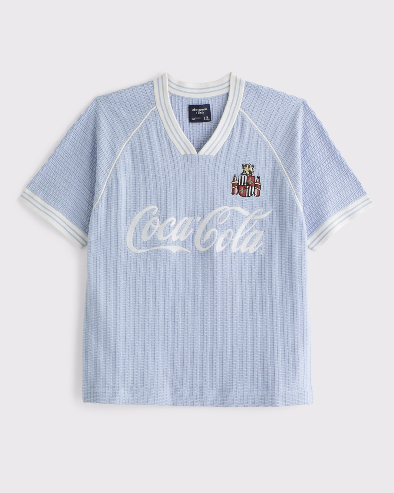 Coca-Cola Soccer Jersey-Inspired Sweater(periwinkle,XS)