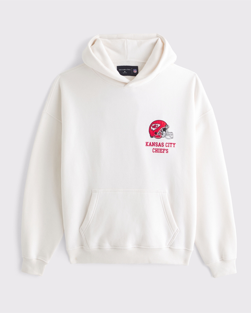 Kansas City Chiefs Graphic Popover Hoodie(cream - chiefs,XS)