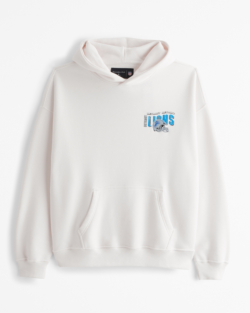 Detroit Lions Graphic Popover Hoodie(cream - lions,XS)