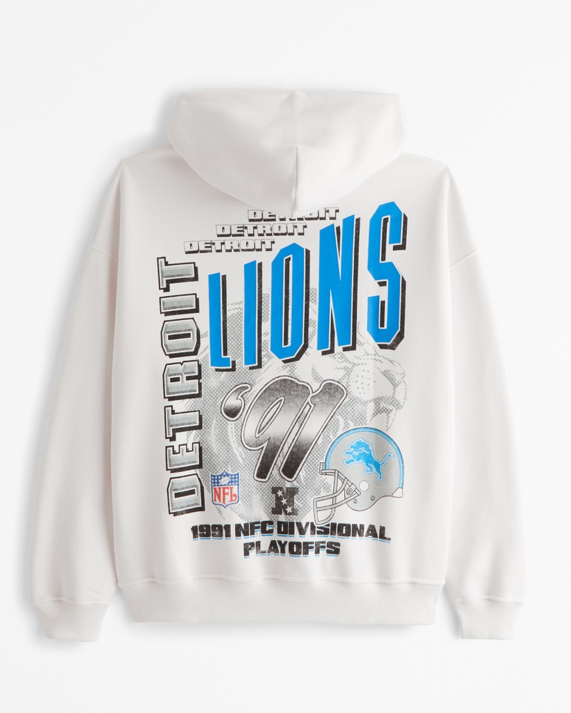 Detroit Lions Graphic Popover Hoodie(cream - lions,XS)