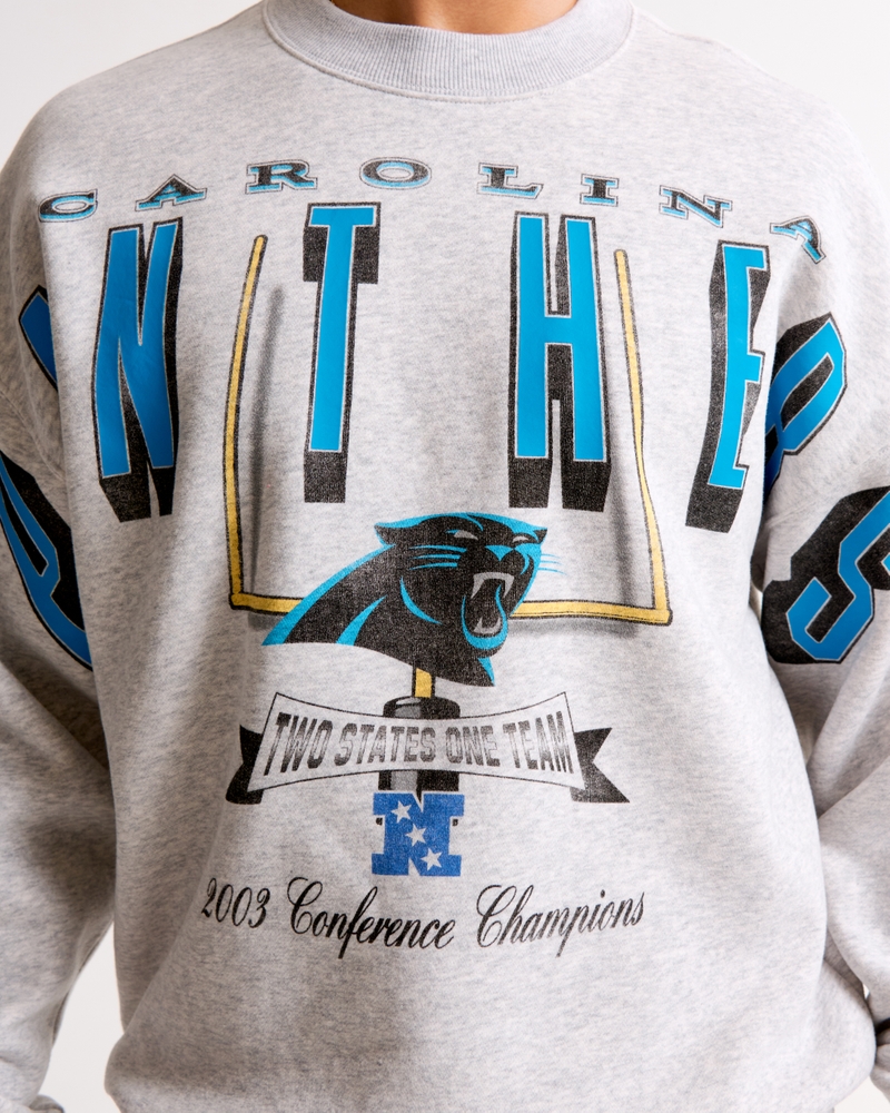 Carolina Panthers Graphic Crew Sweatshirt(light heather gray - panthers,XS)