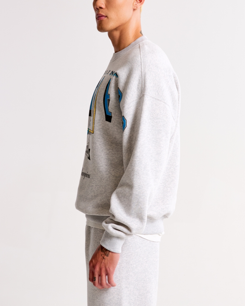 Carolina Panthers Graphic Crew Sweatshirt(light heather gray - panthers,XS)