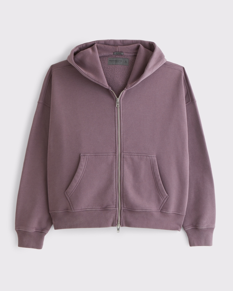 Cropped Essential Full-Zip Hoodie