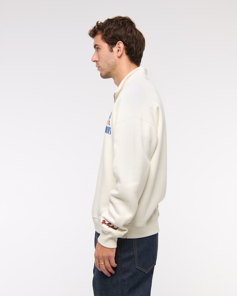 New England Patriots Half-Zip Sweatshirt(cream - patriots,XS)