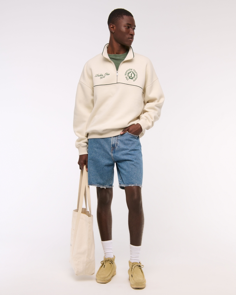 Memorial Tournament Graphic Half-Zip Sweatshirt(warm beige,XS)