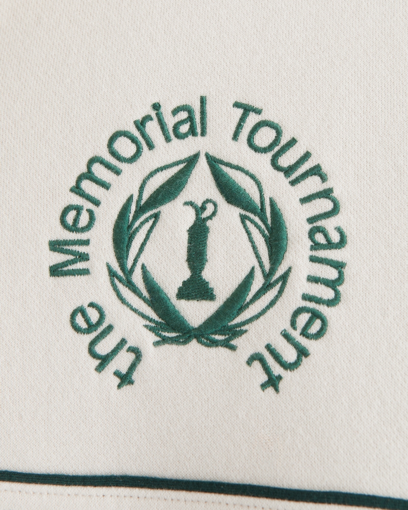 Memorial Tournament Graphic Half-Zip Sweatshirt(warm beige,XS)