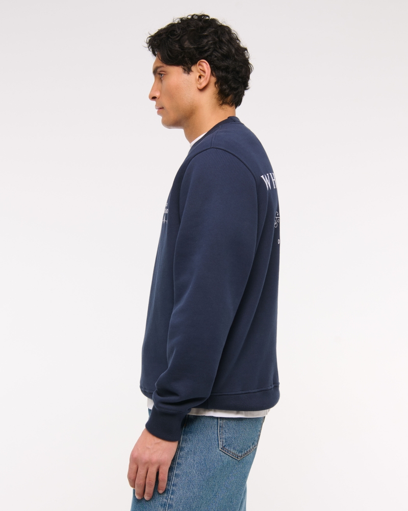 The White Lotus Graphic Crew Sweatshirt(dark indigo,XS)