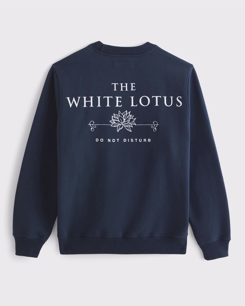 The White Lotus Graphic Crew Sweatshirt(dark indigo,XS)