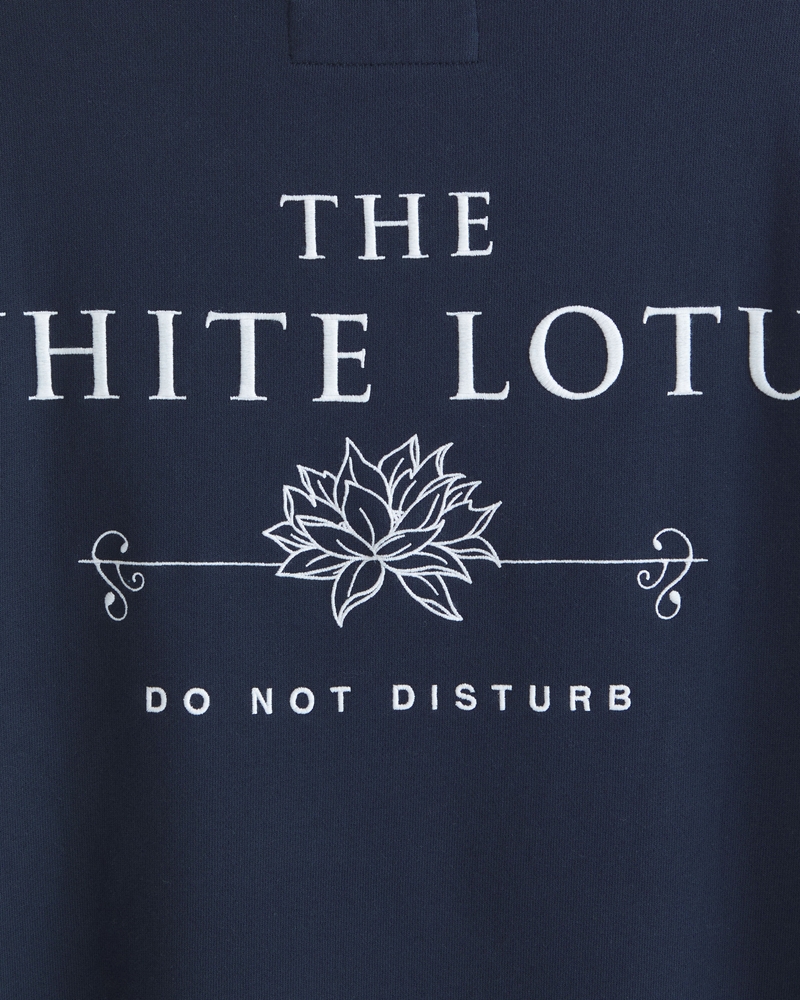 The White Lotus Graphic Crew Sweatshirt(dark indigo,XS)