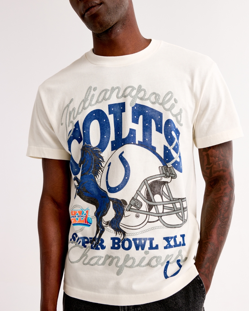 Indianapolis Colts Graphic Tee(cream - colts,XS)