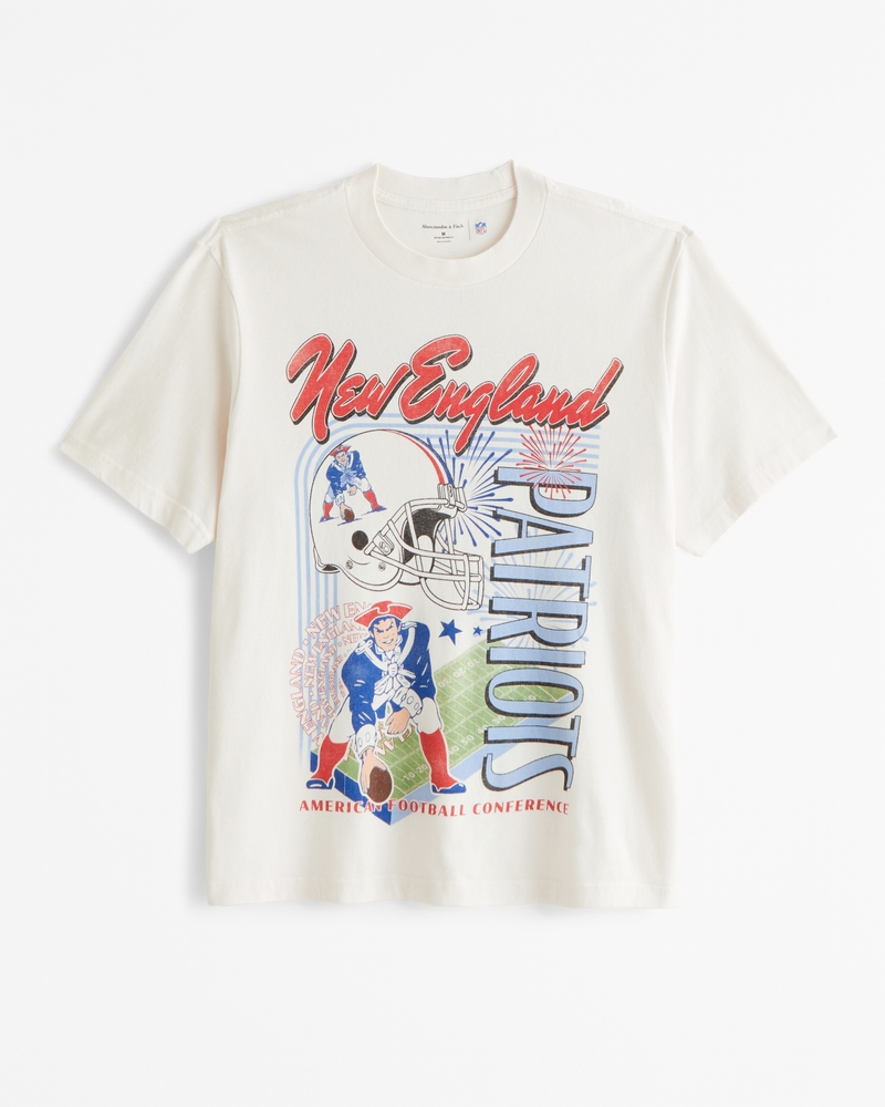 New England Patriots Vintage-Inspired Graphic Tee(cream - patriots,XS)