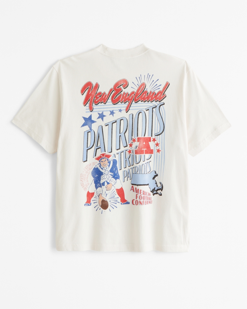 New England Patriots Vintage-Inspired Graphic Tee(cream - patriots,XS)